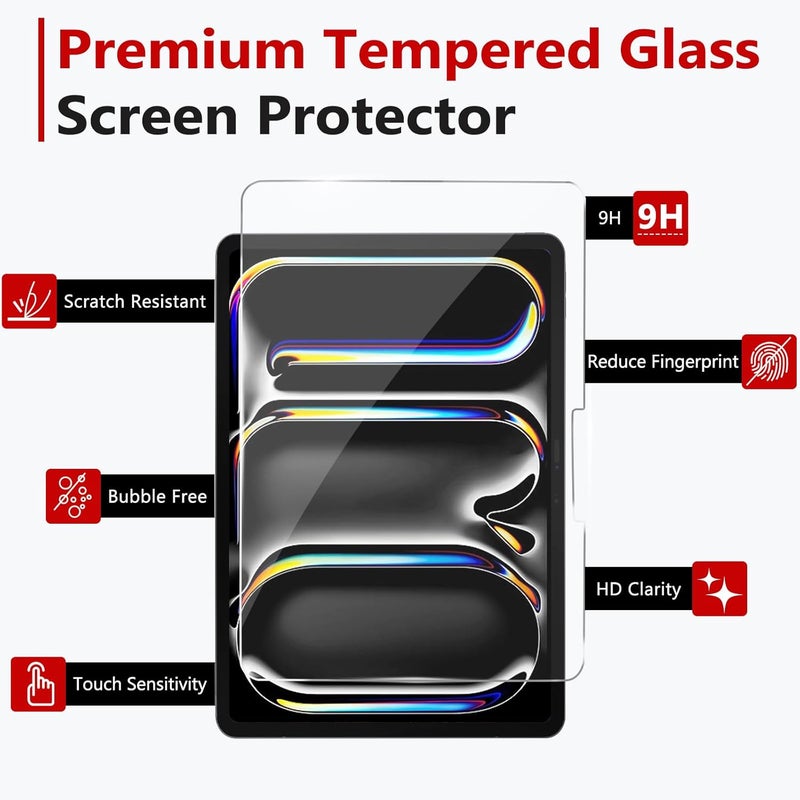 bersem Screen Protector Compatible with iPad Pro 11 Inch M5 2025 / M4 2024, Tempered Glass, Ultra Clear, Anti-Scratch, Case Friendly, EZ Kit, 1 Pack - Image 4